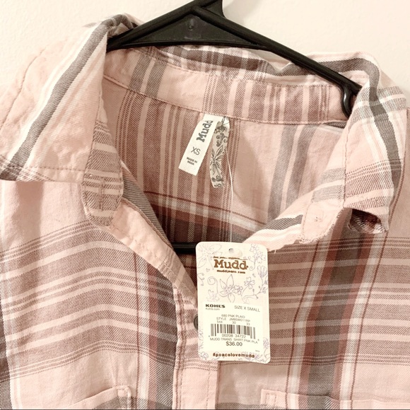 Mudd Pink Plaid Flannel - Picture 3 of 3